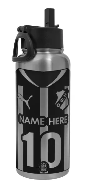 ΟΦΗ εμφάνιση — Metal mug thermo Silver with Straw and Spout Lid (Stainless steel), double wall, 950ml