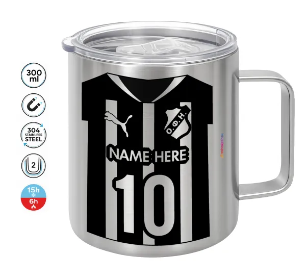 ΟΦΗ εμφάνιση — Double-walled stainless steel mug 300ml with temperature-retaining lid