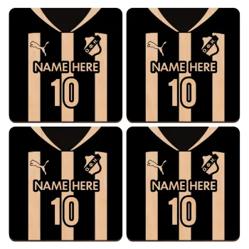 ΟΦΗ εμφάνιση, ΣΕΤ x4 Σουβέρ ξύλινα τετράγωνα plywood (9cm)