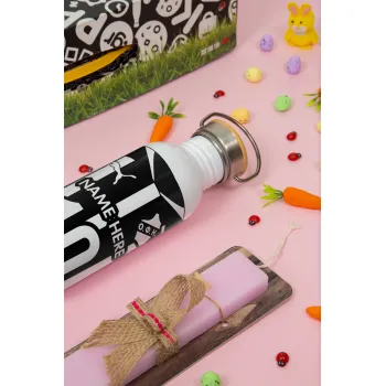 ΟΦΗ εμφάνιση, Πασχαλινή Λαμπάδα με παγούρι μεταλλικό (620ml, stainless steel) & κερί αρωματικό πλακέ (30cm) (ΡΟΖ)