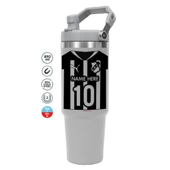 ΟΦΗ εμφάνιση, ΓΚΡΙ χρώματος Θερμός Ανοξείδωτο 890ml (30oz) με χερούλι