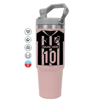 ΟΦΗ εμφάνιση, Pink color, 890ml (30oz) stainless Steel Tumbler with Handle