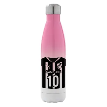 ΟΦΗ εμφάνιση, Μεταλλικό παγούρι θερμός Ροζ/Λευκό (Stainless steel), διπλού τοιχώματος, 500ml