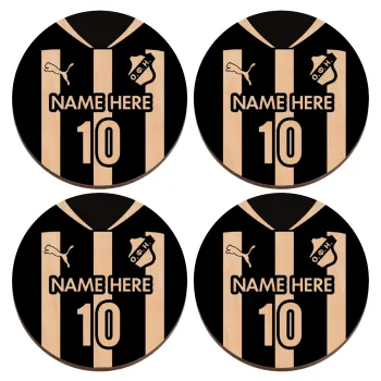 ΟΦΗ εμφάνιση, ΣΕΤ x4 Σουβέρ ξύλινα στρογγυλά plywood (9cm)