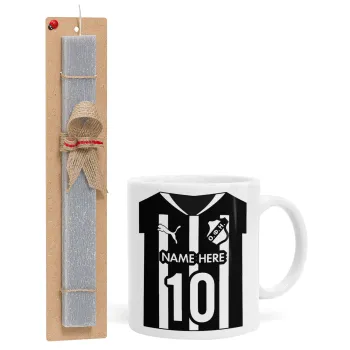 ΟΦΗ εμφάνιση, Easter Set, Ceramic Cup (330ml) & Easter aromatic flat candle (30cm) (GRAY)