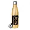 Glitter gold stainless steel thermos bottle, double-walled, 500ml