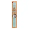 Easter Set, wooden keychain & aromatic flat Easter candle (30cm) (TURQUOISE)