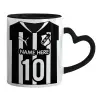 Mug heart black handle, ceramic, 330ml
