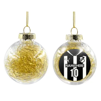 ΟΦΗ εμφάνιση, Transparent Christmas tree ball ornament with gold filling 8cm