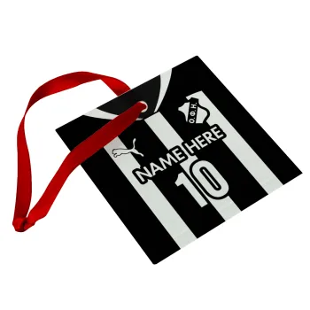 ΟΦΗ εμφάνιση, Στολίδι Χριστουγεννιάτικο στολίδι γυάλινο τετράγωνο 9x9cm