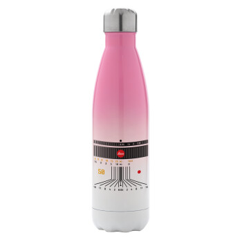 Leica Lens, Metal mug thermos Pink/White (Stainless steel), double wall, 500ml