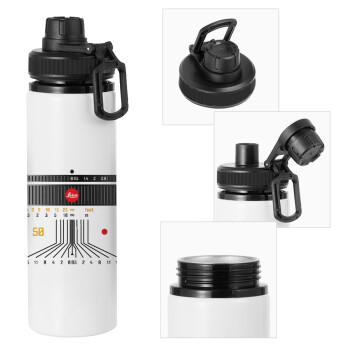 Leica Lens, Μεταλλικό παγούρι νερού με καπάκι ασφαλείας, αλουμινίου 850ml