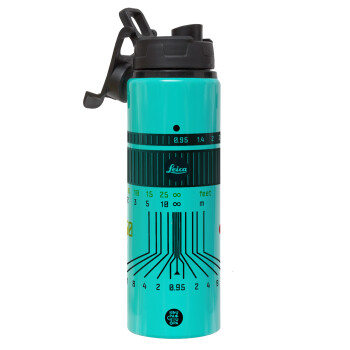 Leica Lens, Metallic water bottle with safety lid, 850ml aluminum