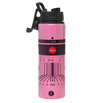 Leica Lens, Metallic water bottle with safety lid, 850ml aluminum