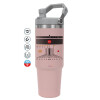 ΡΟΖ χρώματος Θερμός Ανοξείδωτο 890ml (30oz) με χερούλι