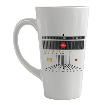 Leica Lens, Κούπα κωνική Latte Μεγάλη, κεραμική, 450ml