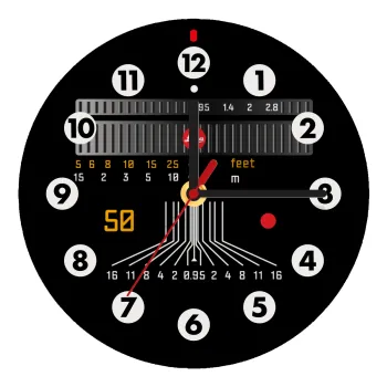 Leica Lens, Ρολόι τοίχου ξύλινο (20cm)