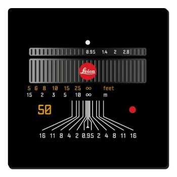 Leica Lens, Τετράγωνο μαγνητάκι ξύλινο 6x6cm