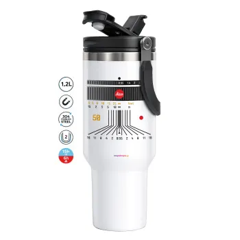 Leica Lens, Mega Stainless steel Tumbler with lid, double wall 1,2L