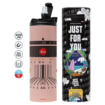 Leica Lens, Tumbler stainless steel PINK 600ml