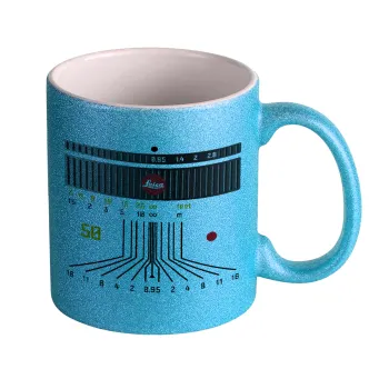 Leica Lens, Κούπα Σιέλ Glitter που γυαλίζει, κεραμική, 330ml