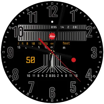 Leica Lens, Ρολόι τοίχου ξύλινο (30cm)