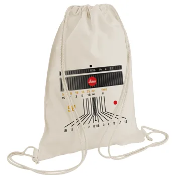 Leica Lens, Τσάντα πλάτης πουγκί GYMBAG natural (28x40cm)