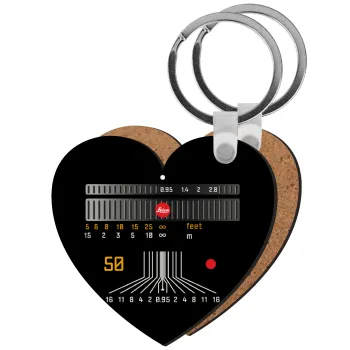 Leica Lens, Μπρελόκ Ξύλινο καρδιά MDF