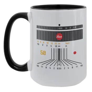 Leica Lens, Κούπα Mega 15oz, κεραμική Μαύρη, 450ml