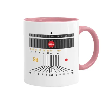 Leica Lens, Mug colored pink, ceramic, 330ml