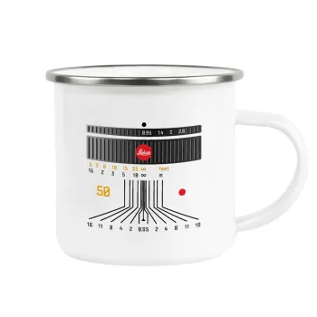 Leica Lens, Κούπα Μεταλλική εμαγιέ λευκη 360ml