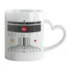 Mug heart handle, ceramic, 330ml