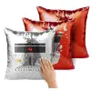 Μαξιλάρι καναπέ Μαγικό Κόκκινο με πούλιες 40x40cm περιέχεται το γέμισμα