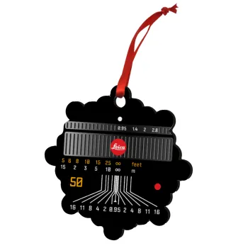 Leica Lens, Christmas ornament snowflake wooden 7.5cm