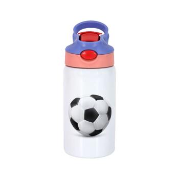 Μπάλα ποδοσφαίρου, Children's hot water bottle, stainless steel, with safety straw, pink/purple (350ml)