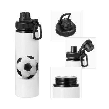 Μπάλα ποδοσφαίρου, Μεταλλικό παγούρι νερού με καπάκι ασφαλείας, αλουμινίου 850ml