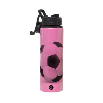 Μπάλα ποδοσφαίρου, Μεταλλικό παγούρι νερού με καπάκι ασφαλείας, αλουμινίου 850ml