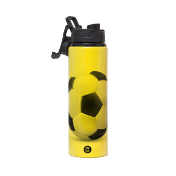 Μπάλα ποδοσφαίρου, Μεταλλικό παγούρι νερού με καπάκι ασφαλείας, αλουμινίου 850ml