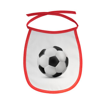 Μπάλα ποδοσφαίρου, Σαλιάρα μωρού αλέκιαστη με κορδόνι Κόκκινη