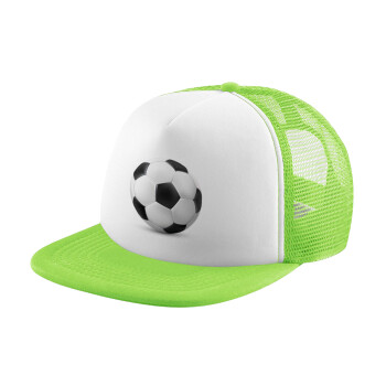 Μπάλα ποδοσφαίρου, Καπέλο παιδικό Soft Trucker με Δίχτυ ΠΡΑΣΙΝΟ/ΛΕΥΚΟ (POLYESTER, ΠΑΙΔΙΚΟ, ONE SIZE)
