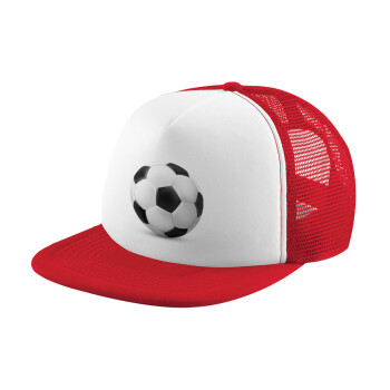 Soccer ball, Καπέλο Ενηλίκων Soft Trucker με Δίχτυ Red/White (POLYESTER, ΕΝΗΛΙΚΩΝ, UNISEX, ONE SIZE)