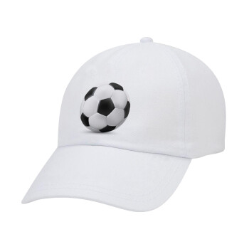Μπάλα ποδοσφαίρου, Καπέλο ενηλίκων Jockey Λευκό (snapback, 5-φύλλο, unisex)