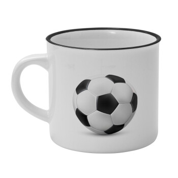 Μπάλα ποδοσφαίρου, Κούπα κεραμική vintage Λευκή/Μαύρη 230ml