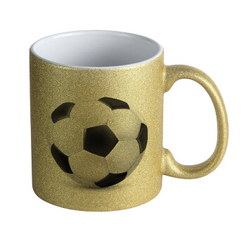 Μπάλα ποδοσφαίρου, Κούπα Χρυσή Glitter που γυαλίζει, κεραμική, 330ml