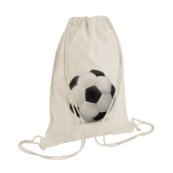 Μπάλα ποδοσφαίρου, Τσάντα πλάτης πουγκί GYMBAG natural (28x40cm)