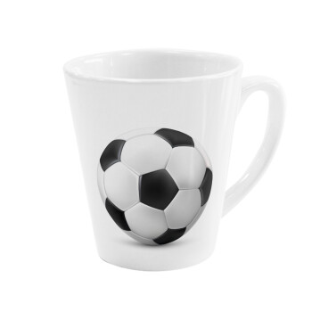Soccer ball, Κούπα κωνική Latte Λευκή, κεραμική, 300ml