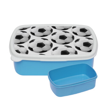 Soccer ball, ΜΠΛΕ παιδικό δοχείο φαγητού (lunchbox) πλαστικό (BPA-FREE) Lunch Βox M18 x Π13 x Υ6cm