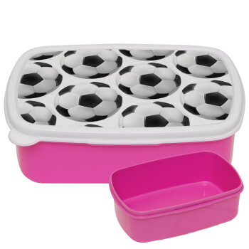 Soccer ball, ΡΟΖ παιδικό δοχείο φαγητού (lunchbox) πλαστικό (BPA-FREE) Lunch Βox M18 x Π13 x Υ6cm