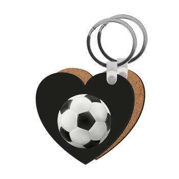 Soccer ball, Μπρελόκ Ξύλινο καρδιά MDF