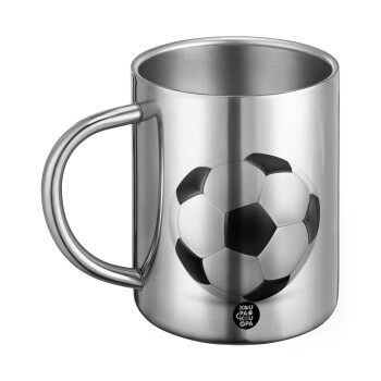 Μπάλα ποδοσφαίρου, Ανοξείδωτη Μεταλλική Κούπα 450ml - Διπλού Τοιχώματος